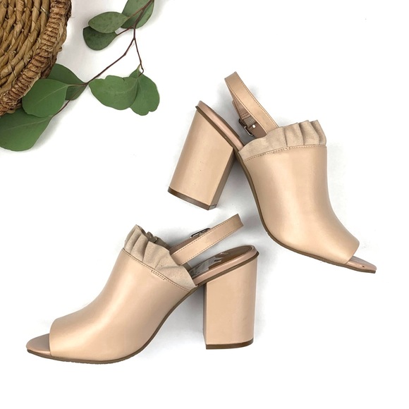 14th & Union Chunky Heel Blush Leather Mules - Picture 4 of 10